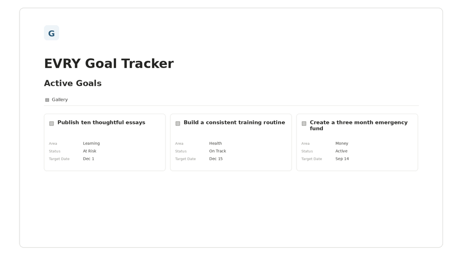 EVRY Goal Tracker